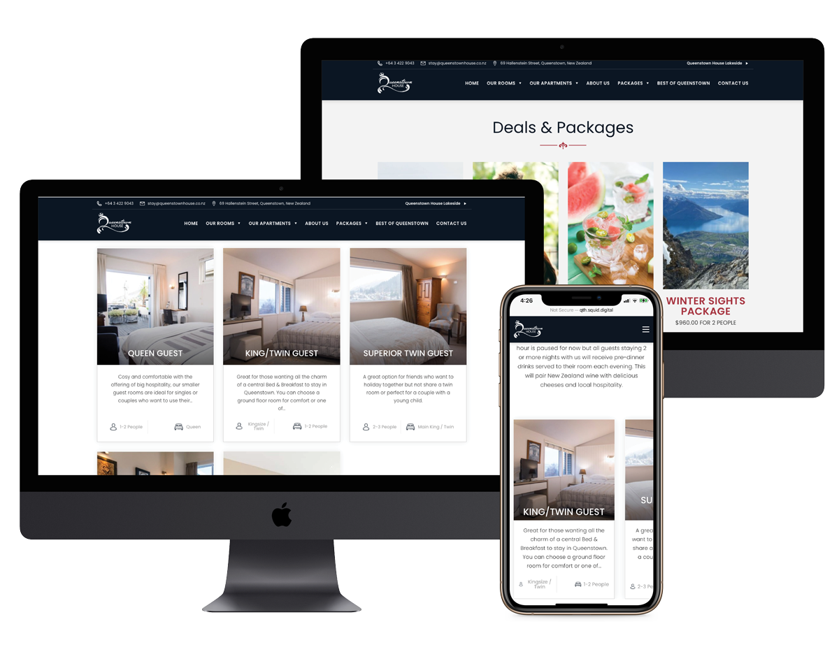 Queenstown House e commerce website